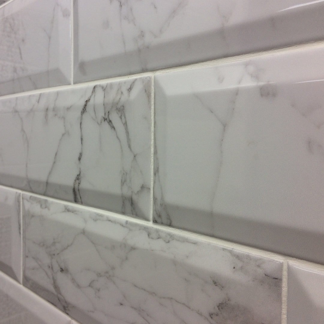 Carrara Metro Tiles by Manchester Tile Centre