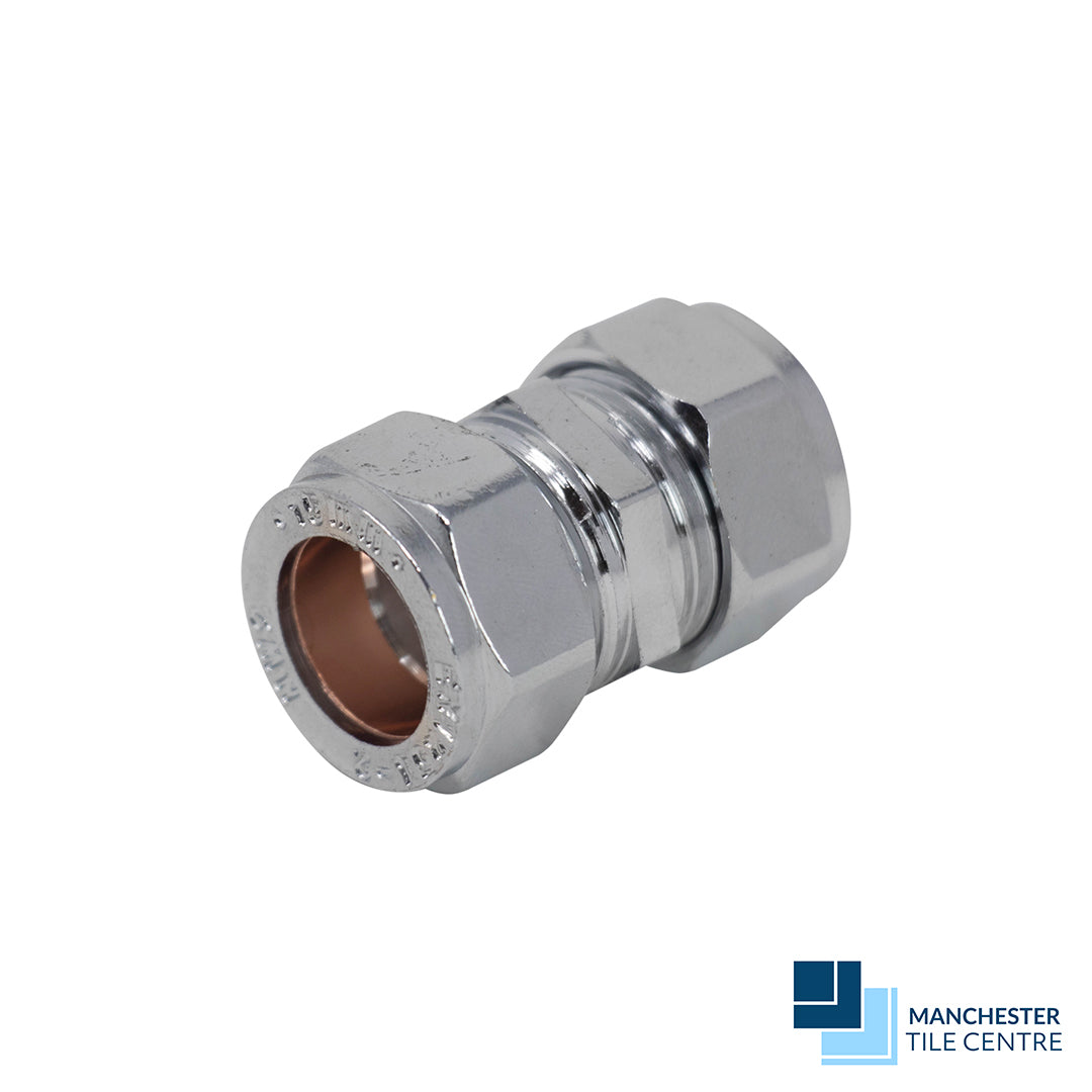 Chrome Straight Coupling Plumbing Supplies by Manchester Tile Centre