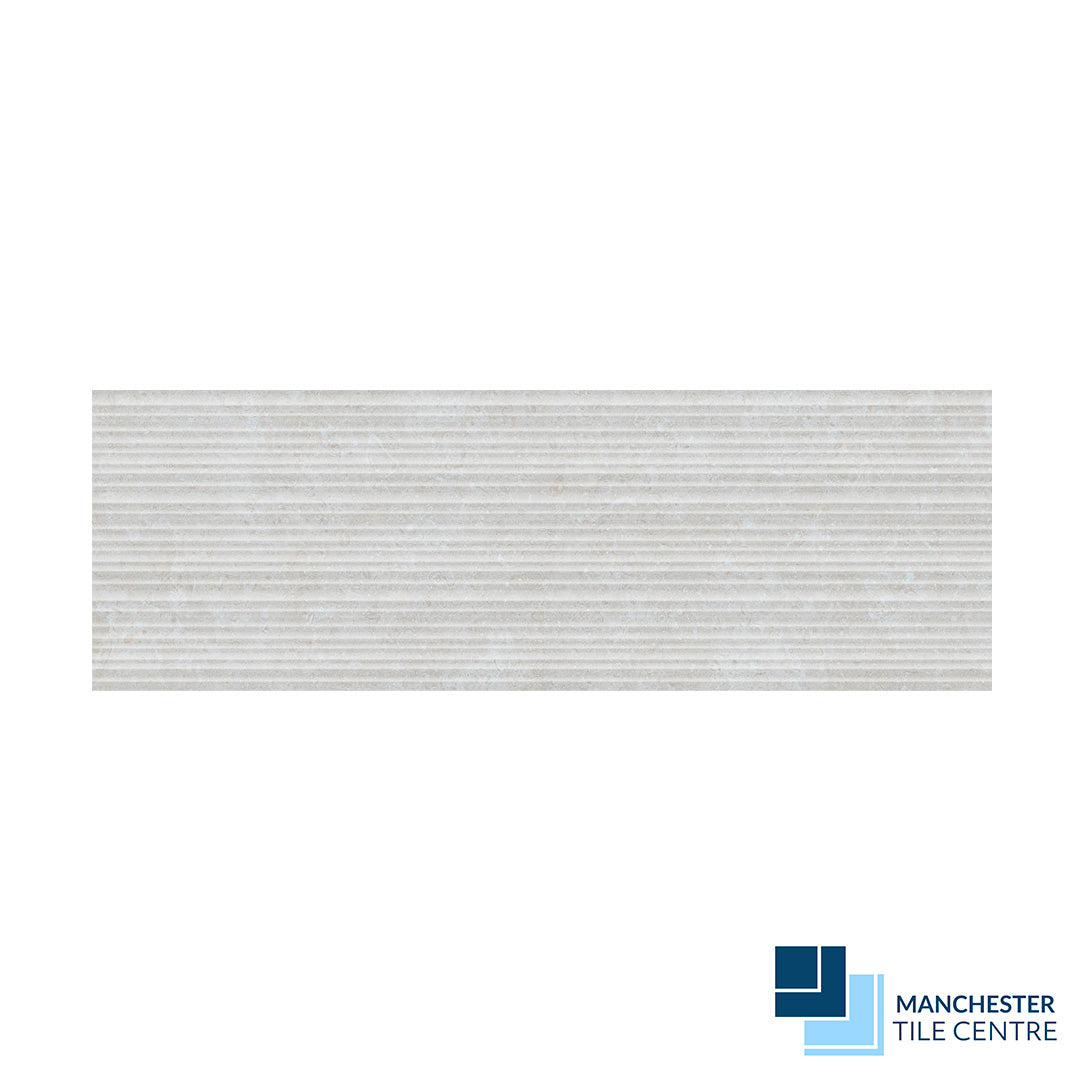 Etienne White Decor Wall Tiles by Manchester Tile Centre