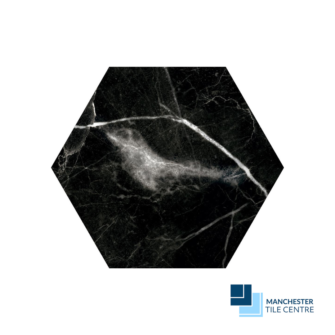 Marmi Hex Nero Tile Range by Manchester Tile Centre