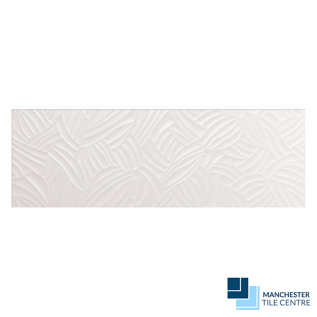 Shine Garden White Decor Tiles by Manchester Tile Centre