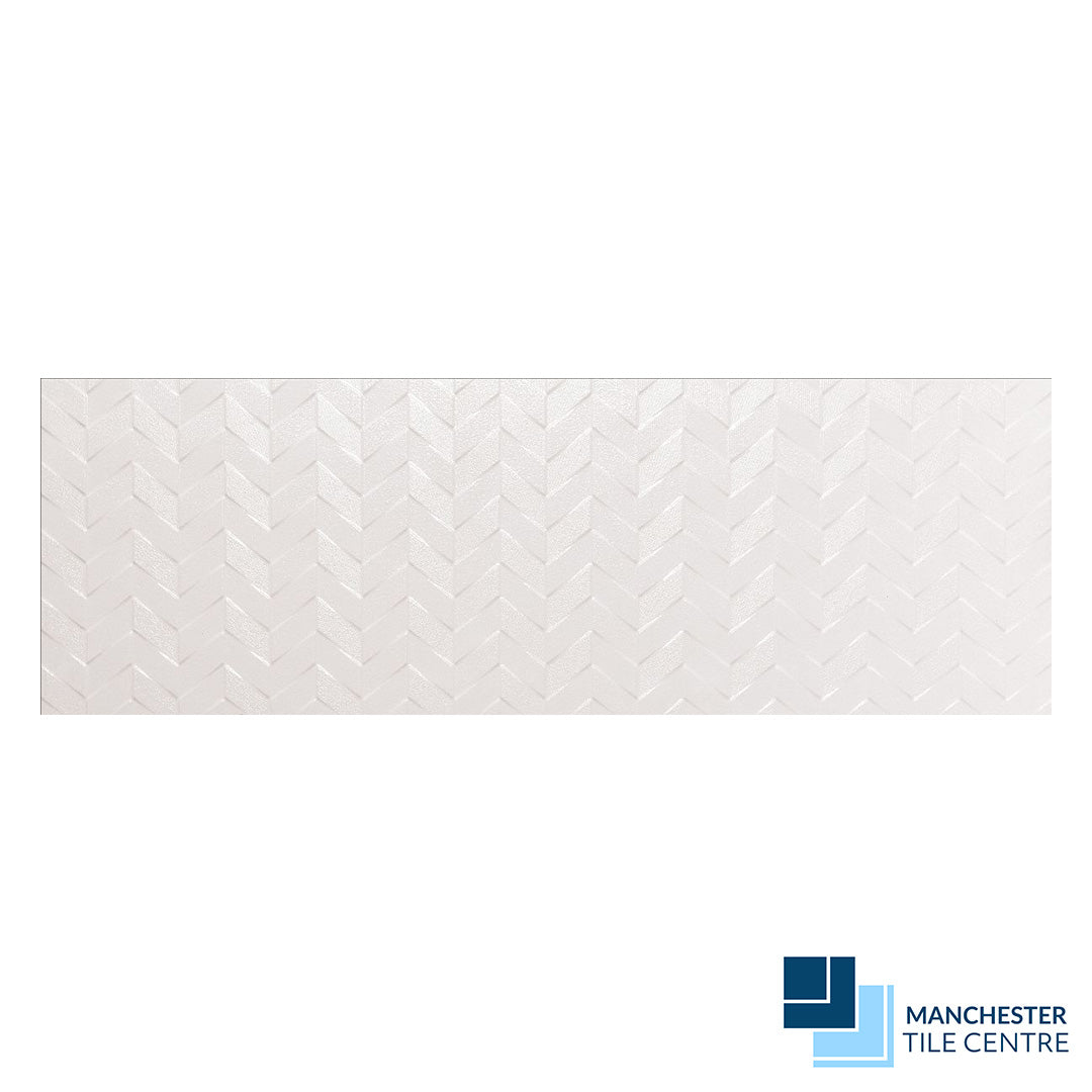 Shine Wind White Decor Tiles by Manchester Tile Centre