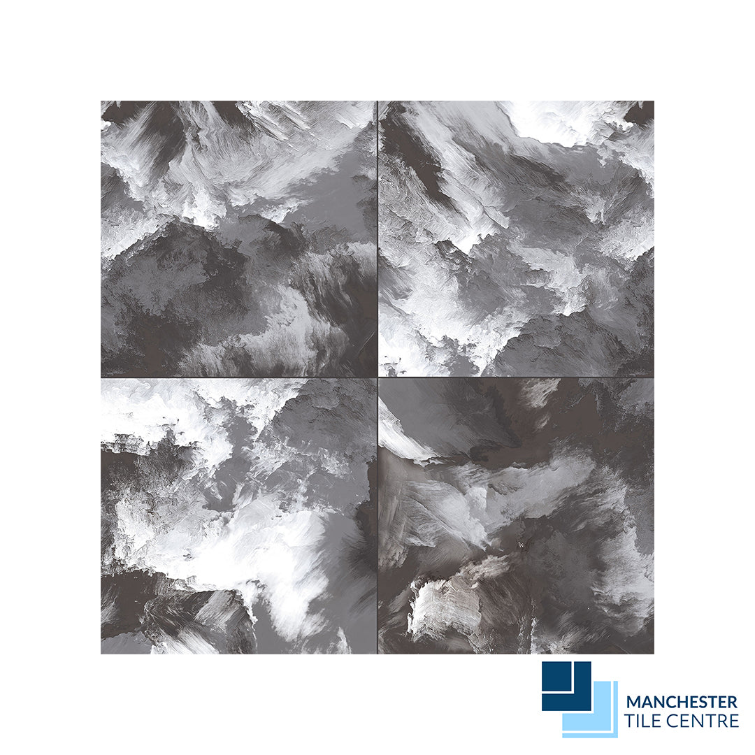 Storm Black Wall and Floor Tiles by Manchester Tile Centre