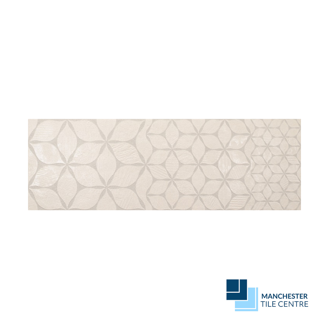Terra White Floral Wall Tile Range by Manchester Tile Centre