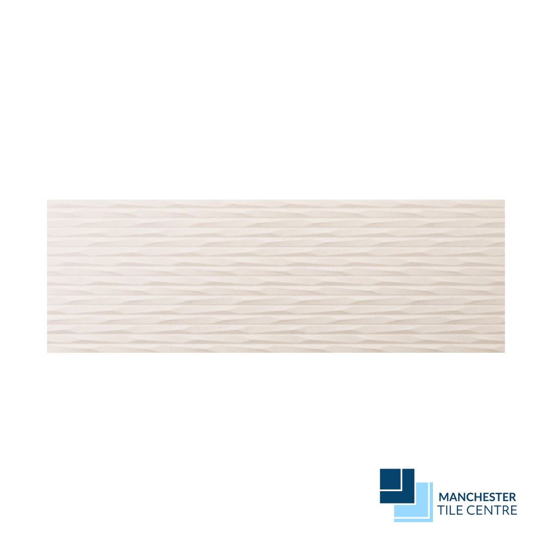 Terra White Ridged Wall Tile Range by Manchester Tile Centre