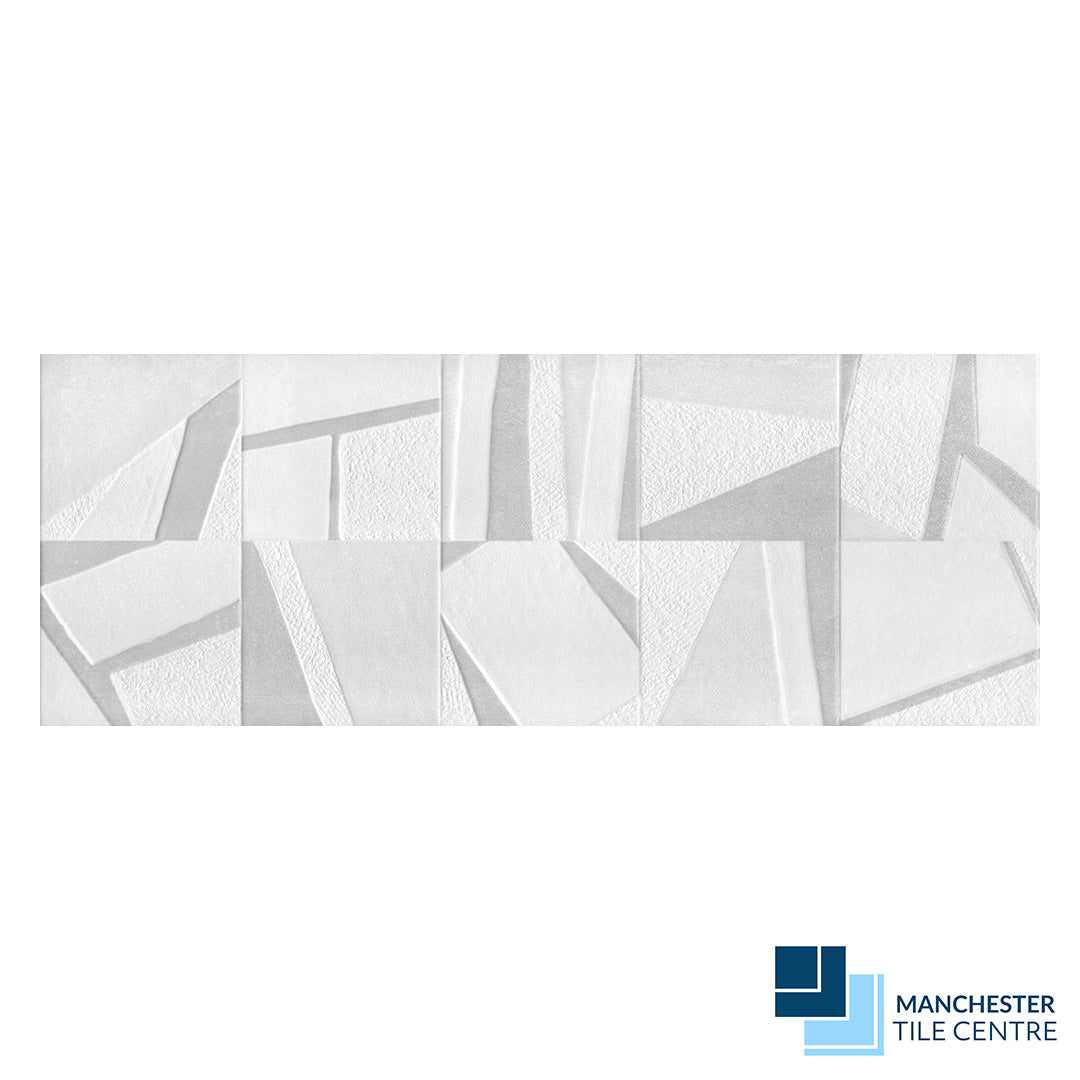 Uptown Puzzle Grey Ceramic Wall Tiles by Manchester Tile Centre