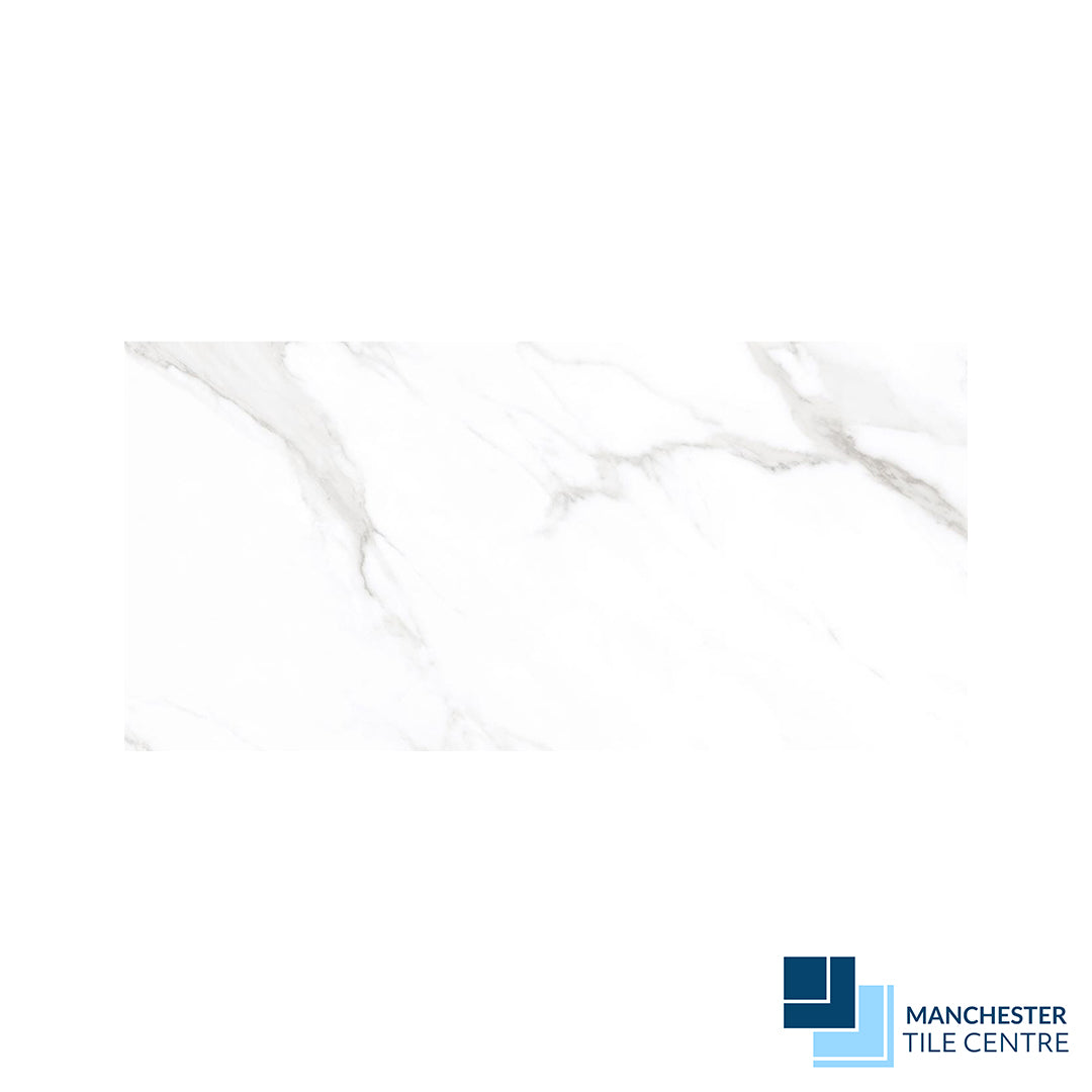 Statuario Mercury 30x60 Wall and Floor Tile by Manchester Tile Centre