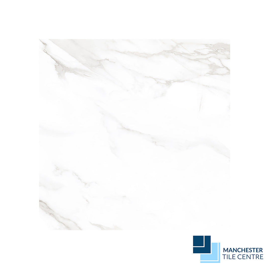 Statuario Mercury 60x60 Wall and Floor Tile by Manchester Tile Centre
