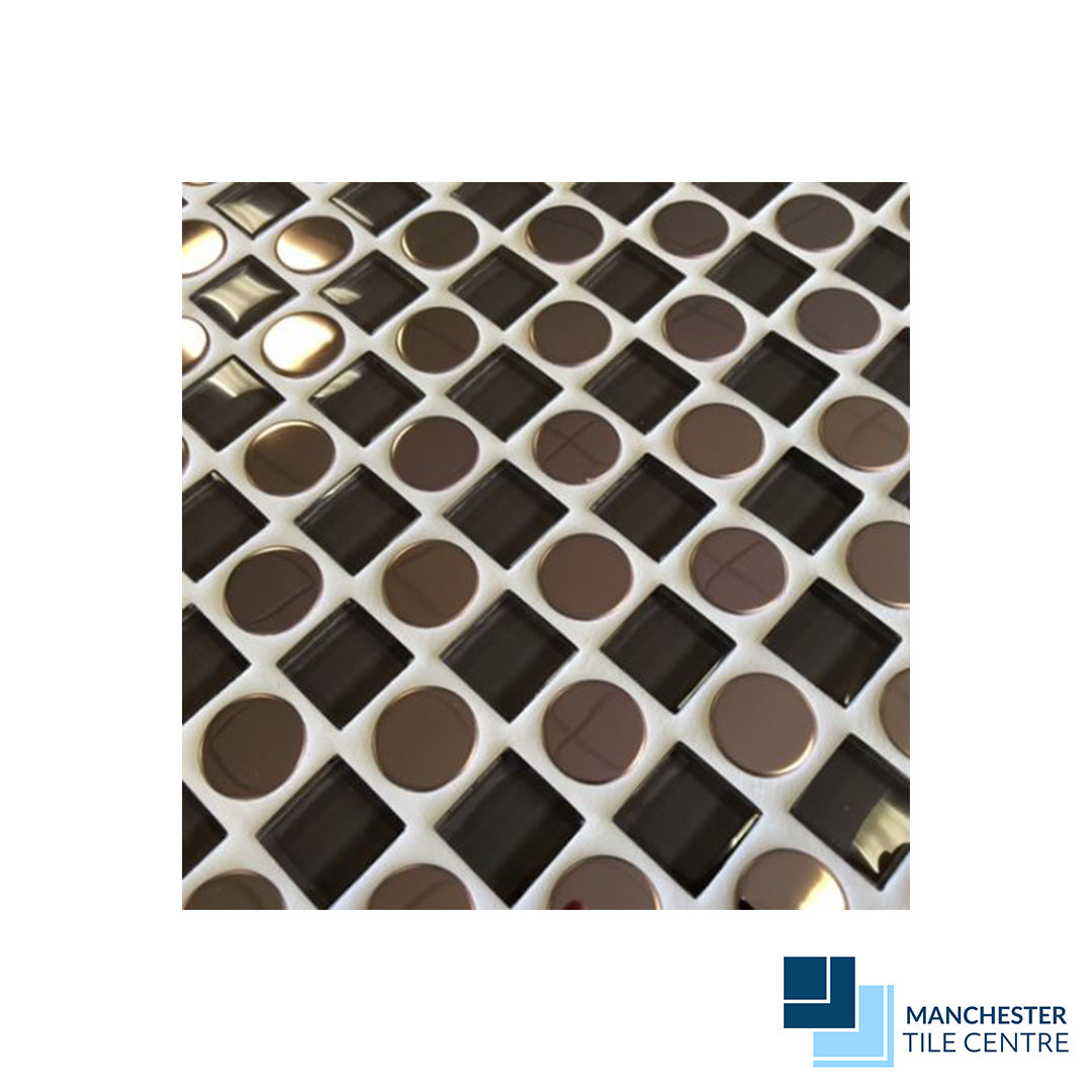 Checkers Brown Mosaics by Manchester Tile Centre
