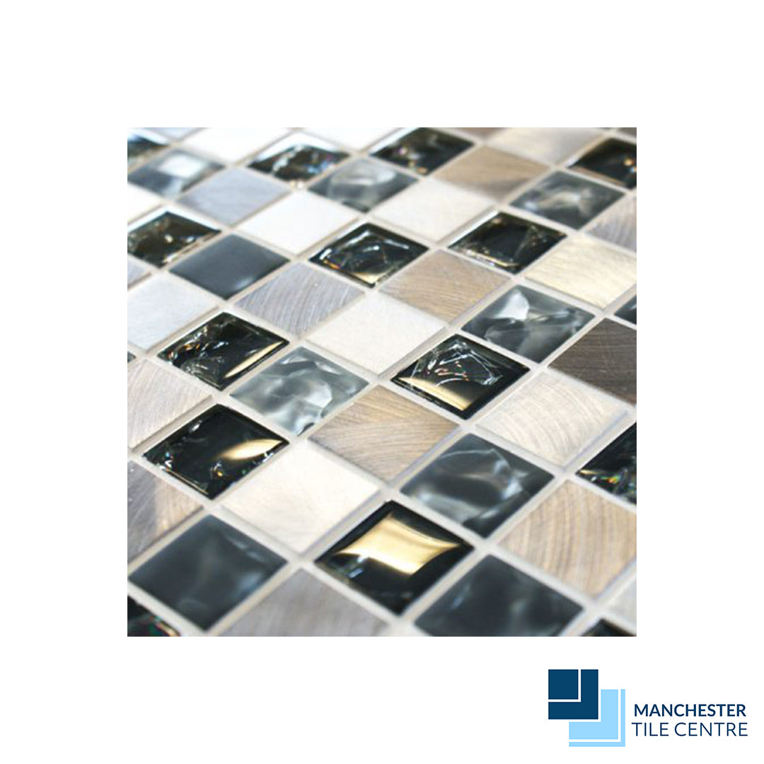 Starburst Metal Grey Mosaics by Manchester Tile Centre