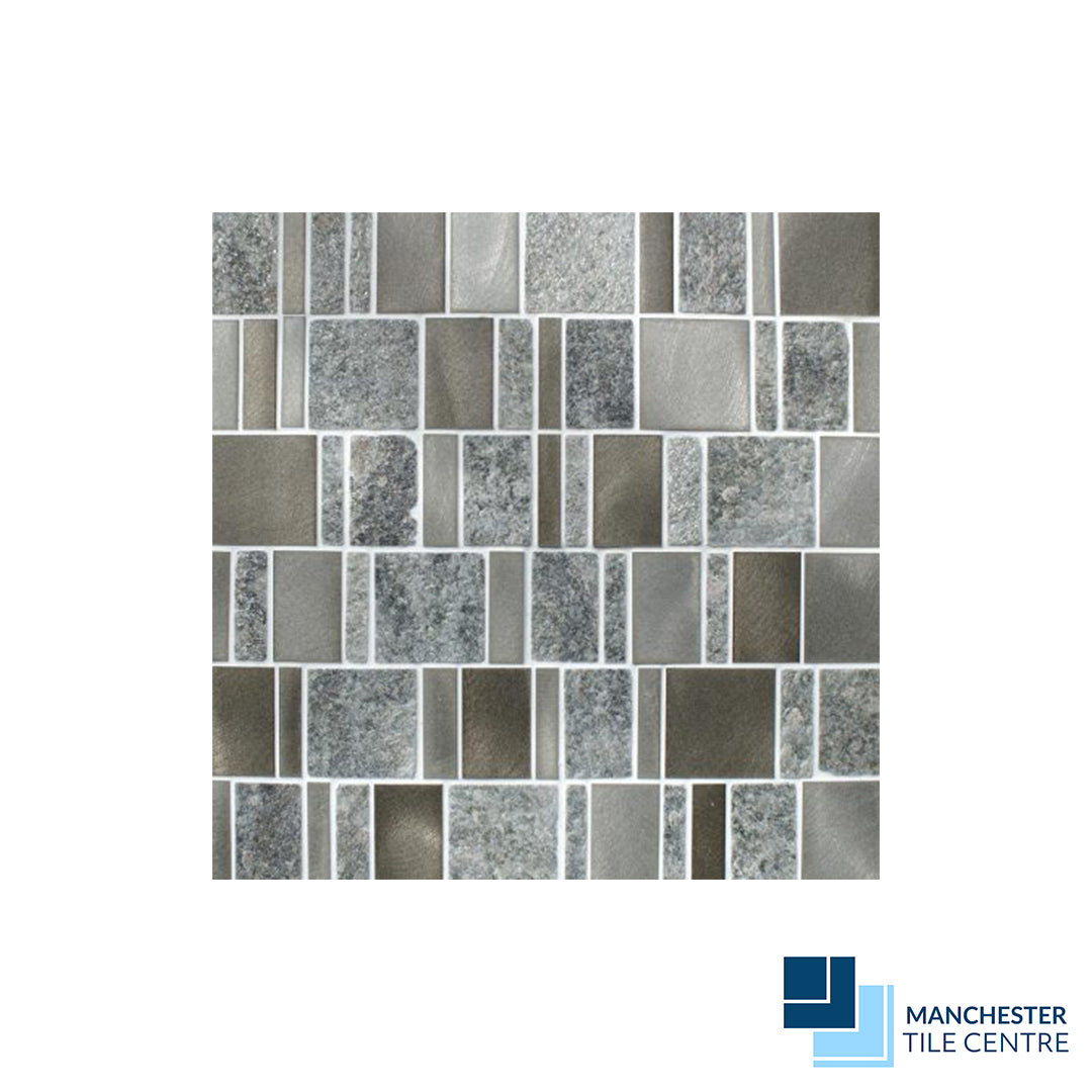 Meteor Multi Grey Mosaics by Manchester Tile Centre