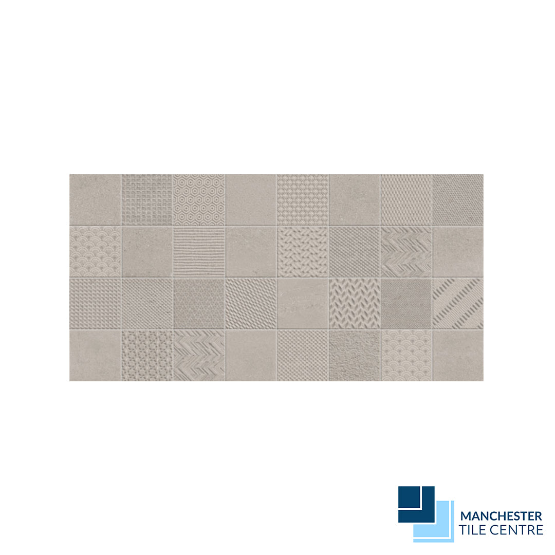 Stoneage Grey Decor Wall Tiles by Manchester Tile Centre